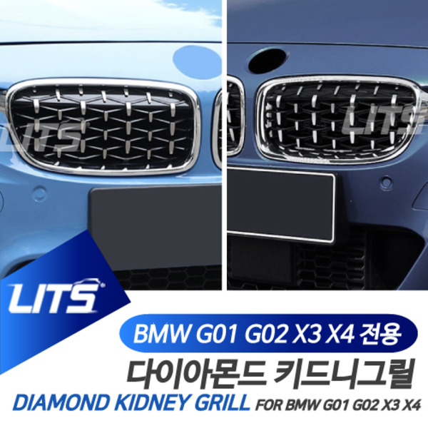 BMW G01 G02 X3 X4 전용 다이아몬드 키드니 그릴